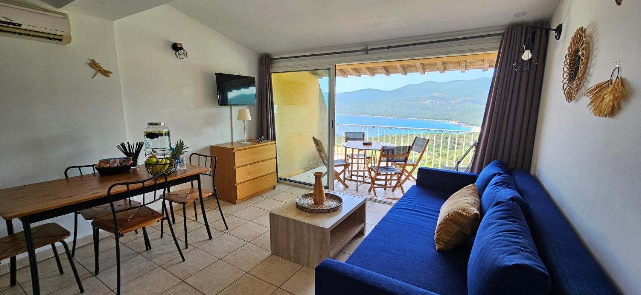 Chalereux T2 Vue Mer Et Piscine Alba Rossa Serra-di-Ferro  Exteriér fotografie